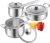 Aufranc Stainless Steel pots and pans set, 6 Piece Nonstick Kitchen Induction Cookware Set,Works with Induction/Electric and Gas Cooktops, Nonstick, Dishwasher