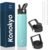 Insulated Water Bottle 24oz Stainless Steel Sport Bottles with 3 Lids,Turquoise