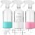 Glass Spray Bottles for Cleaning, 3 Pack Clear Empty Spray Bottle for Cleaning Solutions, 17 fl oz Reusable Spray Bottle for Plants with Silicone Boot, Cleaning Spray Containers with Labels
