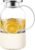 PARACITY Water Jug Water Pitcher with Silicone Base 61oz/ 1.8L, Hot& Cold Glass Pitcher with Lid and Handle, Glass Carafe with Lid for Coffee, Juice, Lemonade and Milk (Off-white base)