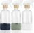 HOMBYS Empty Bamboo Glass Spray Bottles with Silicone Sleeve Protection – Refillable 17 oz Clear Glass Containers for Cleaning Solutions, Essential Oils, Misting Plants – Quality Sprayer – 3 Pack