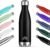 Mont-Clair H2O Stainless Steel Water Bottle, Vacuum insulated – BPA Free, 12h Hot & 24h Cold Drinks, Metal Water Bottle 17oz Leakproof, Ideal for Adult, Kids, Running – Black