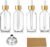 AOZITA Set of 4, 2 oz Golden Cap Clear Dropper Bottles (60ml) with 1 Funnel & 4 Labels – Glass Tincture Bottles for Essential Oils with Eye Droppers – Leak Proof Travel Bottles for Liquids