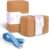 2 Pack Cork Yoga Blocks with Yoga Strap Set – 4 x 6 x 9 inch