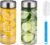 Glass Juice Bottles 12oz – 2 Pack Wide Mouth Water Bottles with Lids for Juicing Reusable Juice Bottles for Smoothie Beverage Storage BPA Free Leakproof Borosilicate
