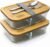 Glass Meal Prep Container (Set of 2) Lunch Boxes, 3-Compartment Container with Bamboo Lid, Leakproof Silicone Seal, Borosilicate Glass, Microwave Safe, Meal Prep, Portion Control, Bento Tuppers