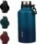 BJPKPK 64oz Insulated Water Bottle with Handle Half Gallon Stainless Steel Travel Thermal Flask Reusable Large Water Bottle,Sea