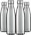 HASLE OUTFITTERS 17oz Stainless Steel Water Bottles Bulk, Vacuum Insulated Water Bottles Double Walled Reusable Metal Sports Water Bottles Keep Drinks Hot and Cold, Stainless, 4Packs