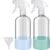Glass Spray Bottles with Silicone Sleeves (2 Pack, 16 oz), Mist and Stream Empty Refillable Containers, Water Sprayer Misting Bottle for Cleaning Solutions, Planting, Hair Spraying, Green & Grey