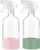 JohnBee Glass Spray Bottles with Silicone Sleeve, 2 Pack16 oz Empty Refillable Containers with Adjustable Spray Nozzles, Spray Bottles for Hair, Cleaning Solutions and Plants Olive Green&Pink
