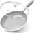 MICHELANGELO Non Stick Frying Pans – 10 Inch Frying Pan Nonstick with Lid, Nonstick Skillet with Lid, Non Toxic Frying Pan, Ceramic-Coated, Beige