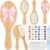 Meanplan 6 Set DIY Wooden Hairbrush Painting Kits Make Your Own Hair Brush Hand-Painted Hairbrush Night Party Supplies with Paint Brush and Palette for DIY Gift Party Crafts (Oval)