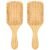 2 Pcs Bamboo Hair Brush with Natural Bamboo Bristles Detangling Paddle Hairbrush Wooden Brush for All Hair Types & Hairs Growth for Women Men