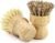 2-Pack Bamboo Dish Brush – Natural Dish Scrub Brush with Sisal & Palm Bristles for Non-Stick Pans, Pots, Vegetables, and Kitchen Cleaning