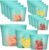 Reusable Food Bags, 12 Pack 100% Silicone Food Storage Bags Stand Up Zip Lock Container, Freezer Microwave Oven Dishwasher Safe, 4 Medium 4 Small 4 Extra Small, Aqua