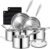 3 Ply Stainless Steel Cookware Set, AIVIKI 10-Pieces Pots and Pans Set, Induction Kitchen Cookware Set, Oven Safe to 500℉, Chef Quality Cooking Set w/Fry Pans, Saucepans, Dutch Oven, Kitchen Essential