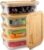 Airtight Glass Food Storage Containers with Bamboo Lids, Set of 4 Secure-Seal Containers for Meal Prep, 100% Leakproof, Plastic Free, Oven & Microwave Safe (4 Pack)