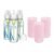 Dr. Brown’s Anti-Colic Options+ Narrow Glass Baby Bottles 8 oz/250 mL, with Level 1 Slow Flow Nipple, 3 Pack 0m+ with Pink 100% Silicone Sleeves, BPA-Free