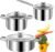 Stainless Steel pots and pans set, 6 Piece Nonstick Induction Kitchen Cookware Set, Works with Induction/Electric and Gas Cooktops, Nonstick, Oven Safe, Camping Cookware