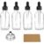 4 Pcs, 2 oz Clear Eye Dropper Bottles with 1 Stainless Steel Funnels & 4 Labels – Black Caps 60ml Thick Glass Tincture Bottles – Leakproof Essential Oils Bottles for Health, Personal Care & Beauty