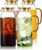 4 Pack 2 Liter/68 oz Glass Pitcher with Lid, Water Pitchers with Handle for Fridge, Large Jug for Iced Tea, Coffee, Borosilicate Glass Carafe for Hot/Cold Brew Drink and Homemade Beverage, Gold