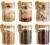 6 Pack Glass Jars with Bamboo Lids and Spoons for Loose Leaf Tea Storage, 17 OZ Overnight Oat Container with Lid and Scoop, Glass Canister Set as Tea Container for Loose Leaf Tea Holder