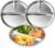 Stainless Steel Kids Plates, 9″ Portion Control Divided Metal Plate for Adults Toddlers Balance Lunch, Dividers Bariatric Diabetic Diet BPA Free Reusable (9IN-3 Packs)