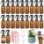 24 PCS 8 oz Glass Spray Bottles – Brown Glass Sprayer with Funnels and Labels, Refillable Fine Mist Trigger Bottles for Essential Oils, Cleaning Solutions, Haircare, Room Fresheners, DIY Cosmetics