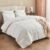 Climaloft Hybrid Wool Comforter Queen Size with 100% Organic Cotton, Hypoallergenic Down Alternative Luxury Duvet Insert with Tabs, Temperature Regulating All-Season Bedding, White