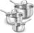 KOCH SYSTEME CS Stainless Steel Saucepan Set, 1QT & 2QT & 3QT Sauce Pan, Premium 18/10 Steel Sauce Pan Set, Induction Saucepans, Stainless Steel Pot Set 6 Piece, Easy to Clean, Oven Safe