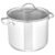 Amazon Basics Stainless Steel Induction Compatible Stock Pot with Glass Lid, Oven Safe, Dishwasher Safe, Sturdy, 8 Quart, Silver