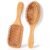Sibba 2 Pcs Bamboo Hair Brush Set, Round-tipped Bamboo Bristles Detangling Brush Paddle Natural Wooden & Bamboos Brushes for Hair Growth, Ergonomic Massaging Scalp for Women Men All Hairs Types
