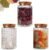 3-Pack 34oz Vintage Mason Jars with Bamboo Lids, Glass Canisters for Overnight Oats, Coffee, Tea, Spices, Cereal, Cookies, Candy & Meal Prep