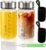 2 Pack Glass Juice Bottles with Lids, 12 Oz Wide Mouth Shaker Bottle with Sleeve, Leakproof Glass Mixing Sports Drinking Bottles for Protein Mixs, Vitamin, Juicing, Smoothies, Beverage