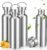 4 Pack 35oz 304 Stainless Steel Water Bottles with Handle, Reusable Uninsulated Single Walled Sports Camping Water Bottle for Cyclists, Runners, Hikers, Beach Goers, Picnics(Silver)