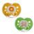 Playtex Baby Binky Orthodontic Pacifier with Snap-On Cover, Air Comfort Shield, Medical Grade Silicone, Up to 6 Months, Orange & Green (2 Count)