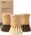 Vove Bamboo Scrub Brush Set, 3 Pack – FSC Certified Bamboo, Plastic-Free Natural Fiber Bristles, Sisal & Union Fibers, Stainless Steel – Kitchen Dish Scrubbing Set, 2 Hard, 1 Medium