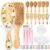12 Set Bamboo Hairbrush Painting Kits Bulk Hand Painted Crafts for DIY Wooden Hairbrush Girls Hand Painted Make Your Own Night Party Supplies with Paint Brush and Palette
