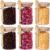 Glass Jars with Bamboo Lids and Spoon Set of 6, 17 OZ Coffee Sugar Container Set with Scoop, Overnight Oatmeal Jars Containers with Lids and Spoon for Loose Tea, Yogurt