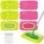 6 Pack Reusable Mop Pads Compatible with Swiffer Sweeper Mop, Washable Wet Pads Refill, Dry Sweeping Cloths, Microfiber Pads for Mopping Floors (Green, Pink)
