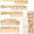 5 Pcs Natural Handmade Bamboo Anti-Static Combs Set – Wide Tooth, Rat Tail and Fine Tooth for Long, Short, Thick, Thin, Wavy or Curly Hair Detangling (Natural)