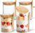 4 Pack Overnight Oats Containers with Lids and Spoons, 18oz Mason Jars Glass Storage Jars with Wide Mouth, Glass Food Storage Containers for Chia Pudding, Yogurt, Salad, Snacks, and Oatmeal