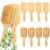 10 Pcs Bamboo Hair Brush Bulk for Hair Growth, Natural Wooden Paddle Brush Scalp Massage Bamboo Bristle Anti Static Wooden Hairbrush Engraving DIY Gift for Women Men Kids, All Hair Types