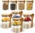 Overnight Oats Containers with Lids, 8 Pack 17oz Glass Yogurt Jars with Bamboo Spoon, Chia Pudding Containers for Salad, Cereal Coffee, Flour