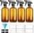 16oz Amber Glass Spray Bottles,4 Pack Glass Spray Bottles Refillable Empty Bottle with Adjustable Nozzle,Spray Bottle for Cleaning,Essential Oils,Cleaning,Pets,Plant, Hair Mister