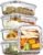 Vtopmart 5Pack 22oz Glass Storage Containers with Lids, Glass Meal Prep Food Container Sets with Snap Airtight Lids for Microwave, Oven, Freezer and Dishwasher, Grey